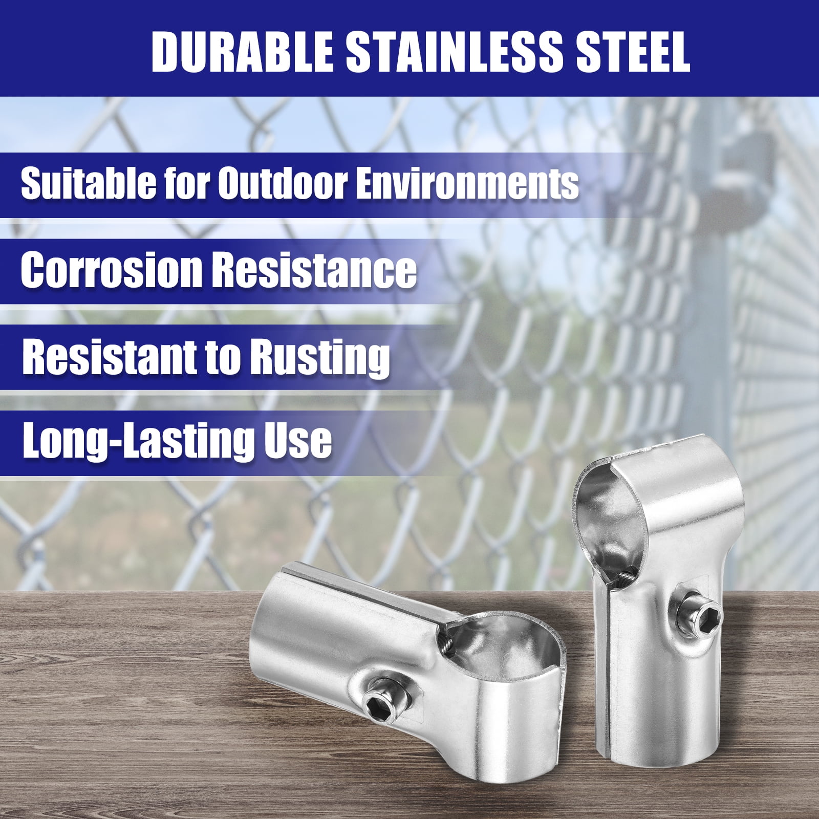 Uxcell 20Pack Structural Pipe Connector, T Pipe Clamp Connector O.D.: 1"(25 mm), Silver
