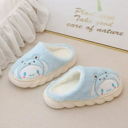 

Anime Sanrios Cotton Slippers Kawaii Hello Kitty Kuromi Plush Slippers Autumn Winter Cute Student Indoor Cotton Slippers Girls