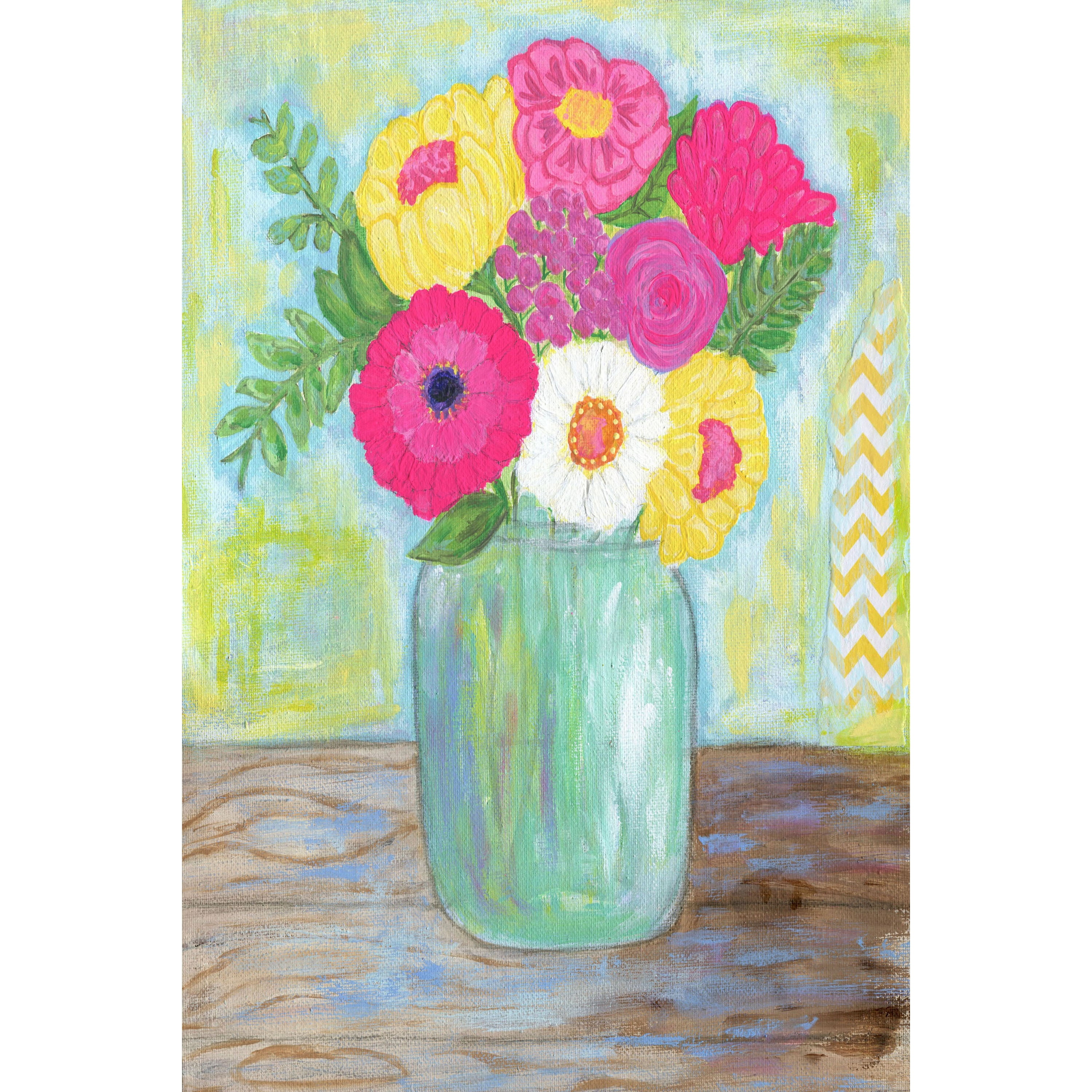 Marmont Hill 'Mason Jar' by Jill Lambert Painting Print on Wrapped Canvas