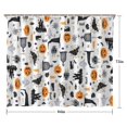 thumbnail image 5 of Halloween Gravestones Ghosts and Pumpkins Shower Curtain 84"x72" ,Bathroom Decorative Shower Curtains Set with 12 Hooks,Modern Waterproof Washable Shower Curtain, 5 of 6