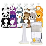 Squooshi Filling Station Baby Food Pouch Maker/Filler + 12 Large 5 oz Pouches for semi-Solid Foods