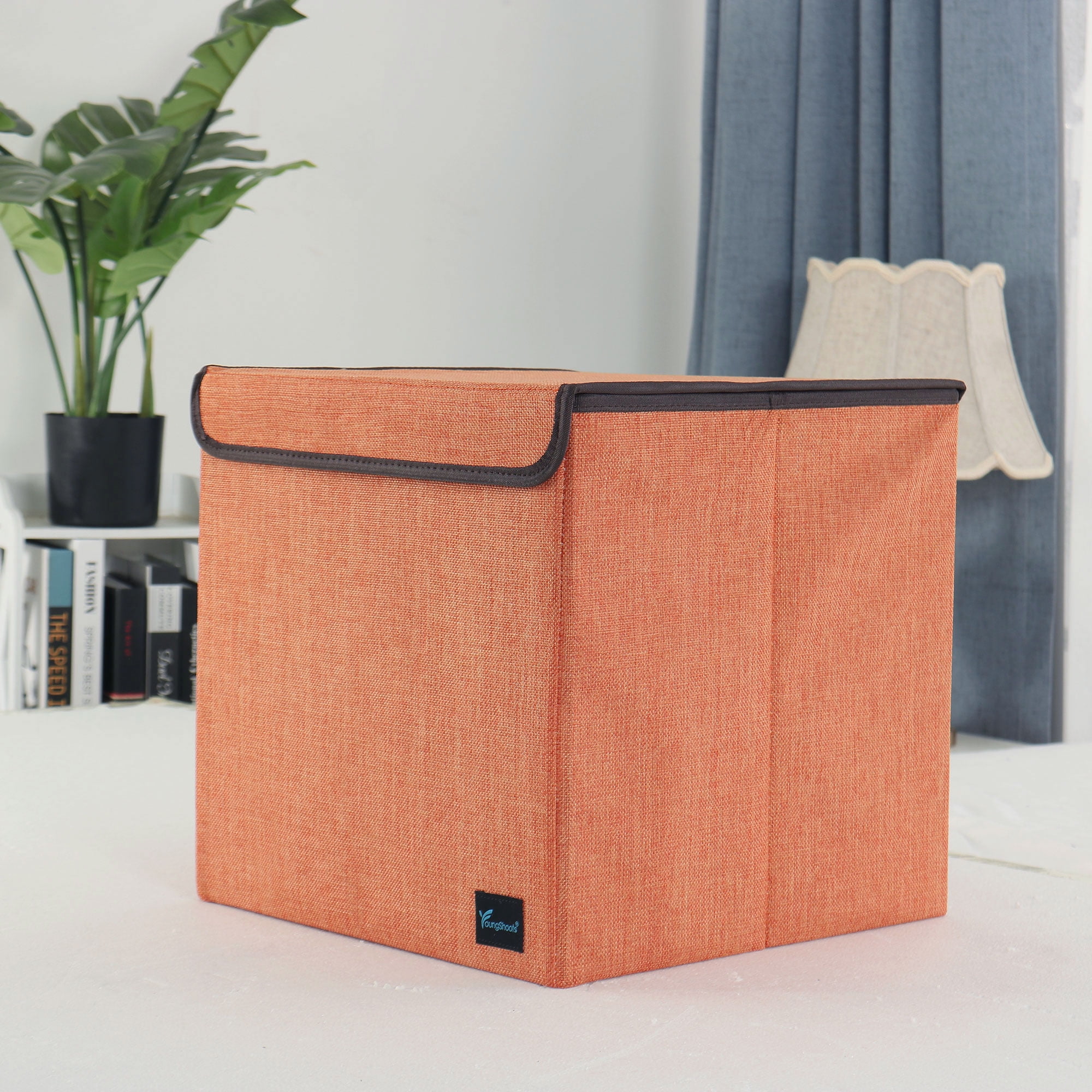 Fabric Storage Basket Bin Cube for Closet Toy Box Container Orange