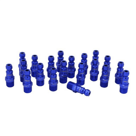 Milton Industries ColorFit Plugs, T-style Blue, 1/4" MNPT