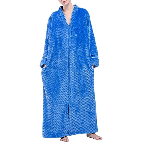 HUGFEGWE Womens Long Robe Sleepwear Housecoat Winter Warm Pajamas Bathrobe Dressing Gown CA919-161208