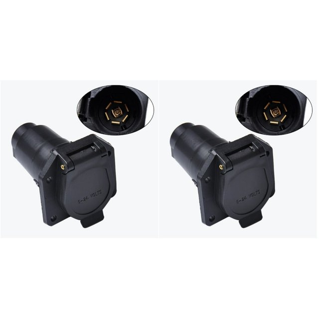 HLONK 2 Pcs Adaptateur de Prise de Remorque Ronde 12V 7 Broches Connecteur de Câblage