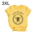 thumbnail image 1 of Camiseta de mujer con letras, manga corta, camiseta con cuello redondo, blusa de verano, amarillo, 3XL Scienceny AP002565-05, 1 of 7