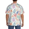 thumbnail image 3 of Lsque Colorful Seashells print Men's Cuban Collar Short Sleeve Shirt Summer Beachwear Casual Button Down Fashionable Vacation Leisure Shirt-XX-Large, 3 of 7
