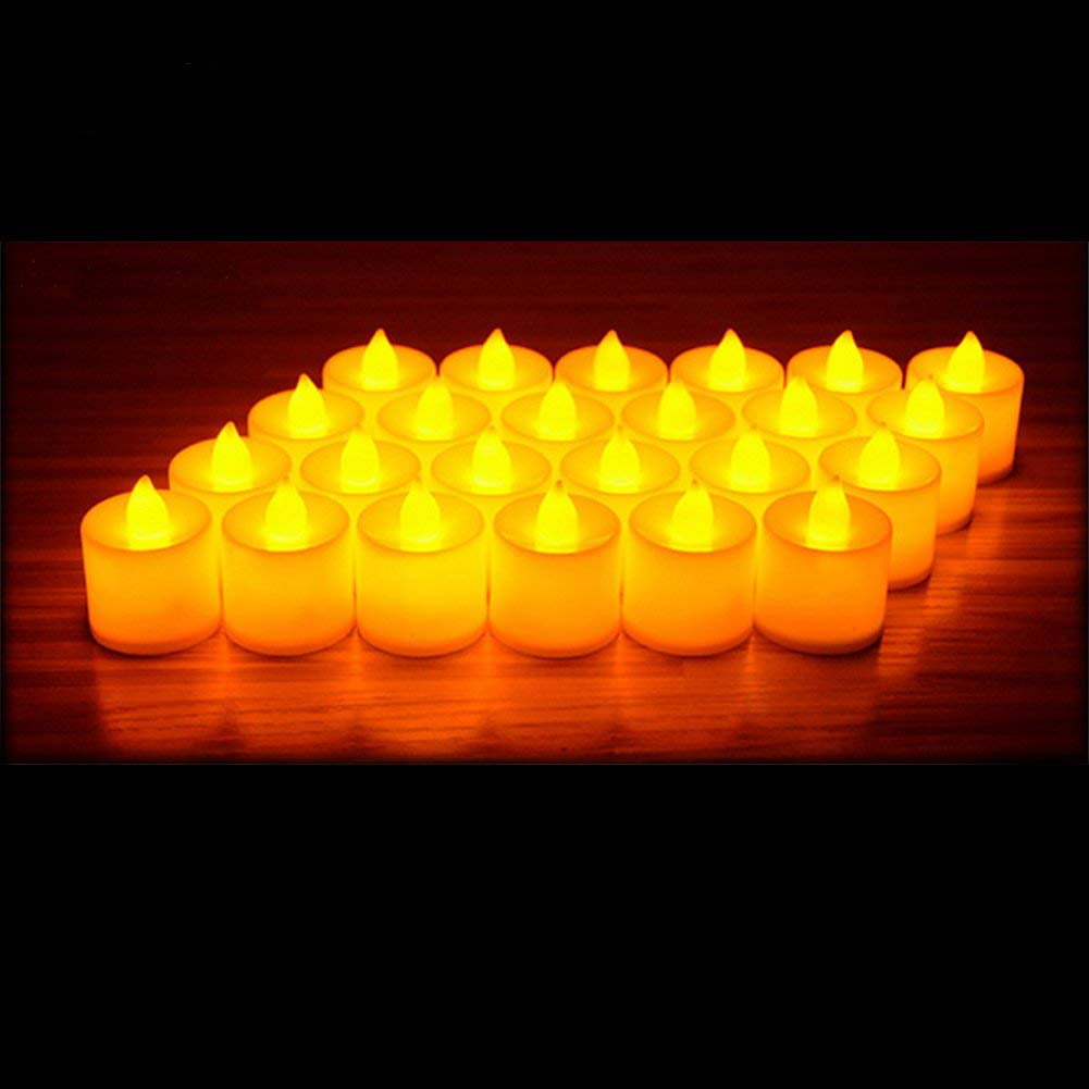 Dating and Festival Celebration Multi Fast Flash Decoration for Wedding Alilyol 24 Pack Flickering Flameless Candles Realistic Battery Operated Electronic Fake Tealights Party 