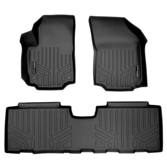 SA0333-B0310 Custom Fit 2 Row Floor Mats Liner Set for 2018-2022 GMC Terrain - All Models, Black