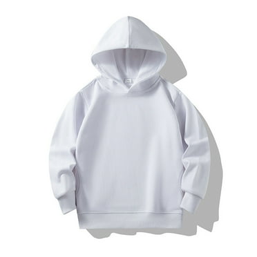 LEEy-world Hoodies for Girls Long Sleeve Solid Color Boys Pullover Hoodies Sweatshirts Top Children Unisex Soft Coat Toddler (White, 8-9 Years)