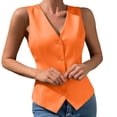 thumbnail image 2 of IUYRTFE Women's V Neck Sleeveless Button Down Vest Top Slim Fit Casual Suit Waistcoat, 2 of 6