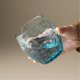 thumbnail image 3 of Vaso de cristal texturizado azul, 400/500 ml, gran capacidad, sin tallo., 3 of 6