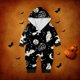 thumbnail image 1 of Family Halloween Pjs Matching Sets Halloween Print Long Sleeve Zippered One Piece Pajama Hooded Jumpsuit Winter Halloween Pjs Family Set, 1 of 4