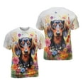 thumbnail image 3 of Welcome Spring Summer Dachshund Portrait Flower Blue Sky All Over Print 3D Shirt Unisex Merch Wiener Dog Lover Gifts Idea - 12001, 3 of 6
