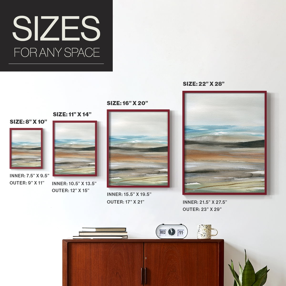 Nature's Many Layers I in Red Solid Wood 8 x 10 Framed Print