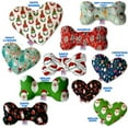 thumbnail image 2 of Pet and Dog Plush Heart or Bone Toy, "Santa Group" (Available in different sizes, and 8 different pattern options!), 2 of 11