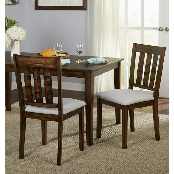 TMS Woodward Indoor Dining Chair, Set of 2, Brown/Gray