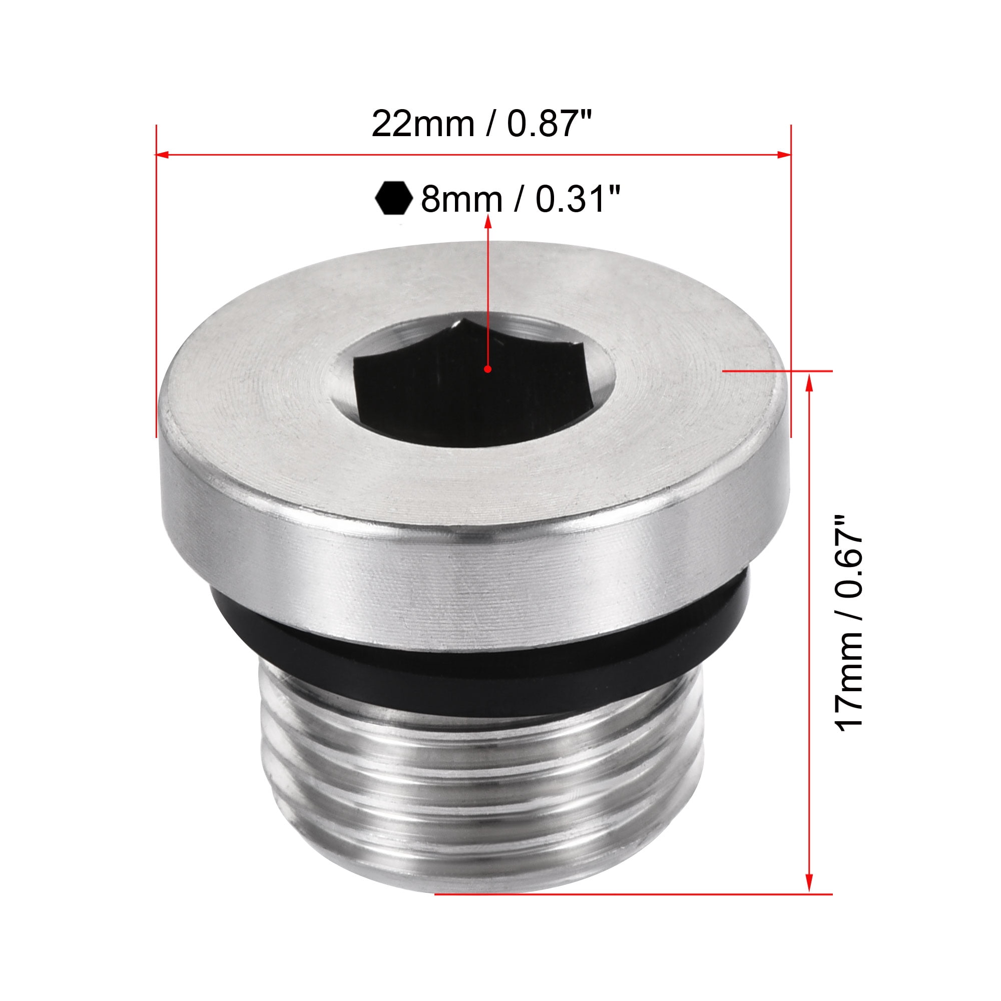 Unique Bargains Inner Hex Head Pipe Plug with Seal Ring M16x0.06"