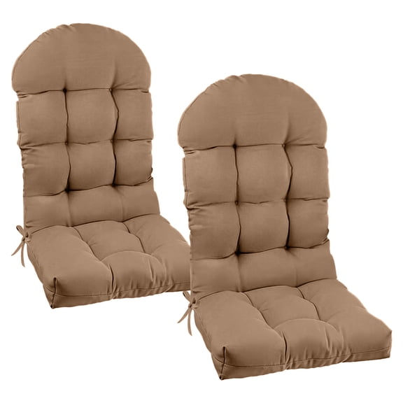 Outdoor Chair Cushions Set of 2, Waterproof Rocking Chair Cushion with Ties Non- Black Thick Patio Seat Cushion for Indoor Outdoor Furniture