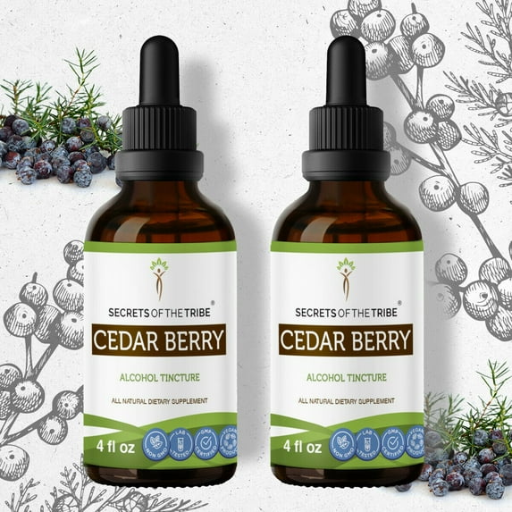 Cedar Berry Tincture Alcohol Extract, Wildcrafted Cedar Berry (Juniperus monosperma) Dried Berry 2x4 oz