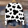 thumbnail image 5 of Women's Cow Print Round Neck Long Sleeve Pullover Hoodie Sweatshirt, 5 of 5