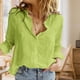 thumbnail image 1 of Camisa Camisas casuales de mujer Camisas de verano de color sólido de algodón Camisa femenina (Verde S) Kuymtek Verde T S para Mujer, 1 of 7