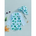thumbnail image 4 of aturustex Little Boys Rash Guard Swimsuit with Swim Cap Outfits 3M 6M 12M 18M 2T 3T Toddler Baby Surfboard/Turtle Print Bathing Suit Zipper Stripe Swiasual Beachwear for Summer Holiday Party, 4 of 7