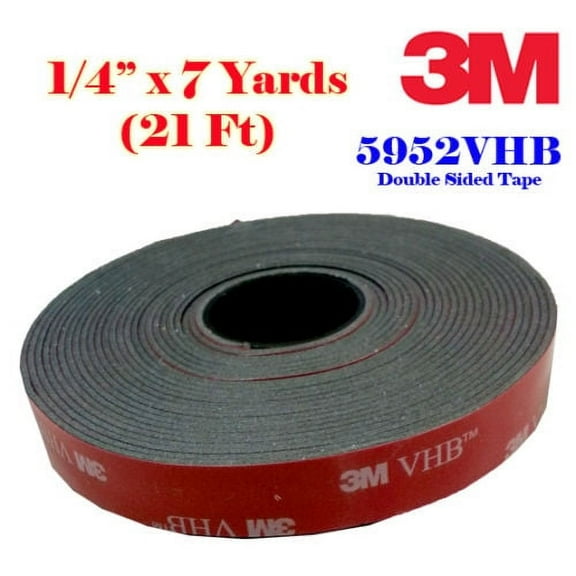 Genuine 3M 1 VHB Double Sided Foam Adhesive Tape, Gray, 4" X 21'