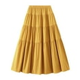 thumbnail image 4 of KONDYS Women's Flowy Long Skirt With Elastic Waistband Casual Maxi Skirt For Daily W Versatile Solid Color Skirt Suitable With Tops All Season Comfort Cozy Casual Women's Skirt, 4 of 8
