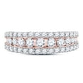 thumbnail image 3 of 14kt Rose Gold Womens Round Cognac-brown Color Enhanced Diamond Band Ring 1.00 Cttw, 3 of 4