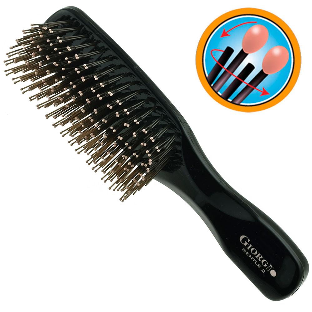 Giorgio GIO2BLK Black Gentle Hair Brush Detangle Soft Scalp Sensitive
