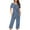 Navy, variant on SwiftWear Pajamas for Women Set 2 Piece Women's Stylish Loungewear Loose Fit Button-Up Blouse, Capri Pants with Side Pockets - Cozy Sleepwear for Summer