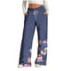 thumbnail image 3 of TaTaai Women Loose Casual Denim Print Wide Leg Pants Fashion Drawstring Waist with Pockets All Season Comfortable Daily Outdoor Fitness Wear Gift, 3 of 5