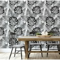 thumbnail image 4 of S4Sassy Peel & Stick Vinyl Wallpaper, Chic Monstera Jungle Wallpaper Contact Paper Waterproof - Gray, 25"x240", Textured Removable Wall Covering for Bedrooms & Living Areas, Renter Spaces, Cabinets, 4 of 9