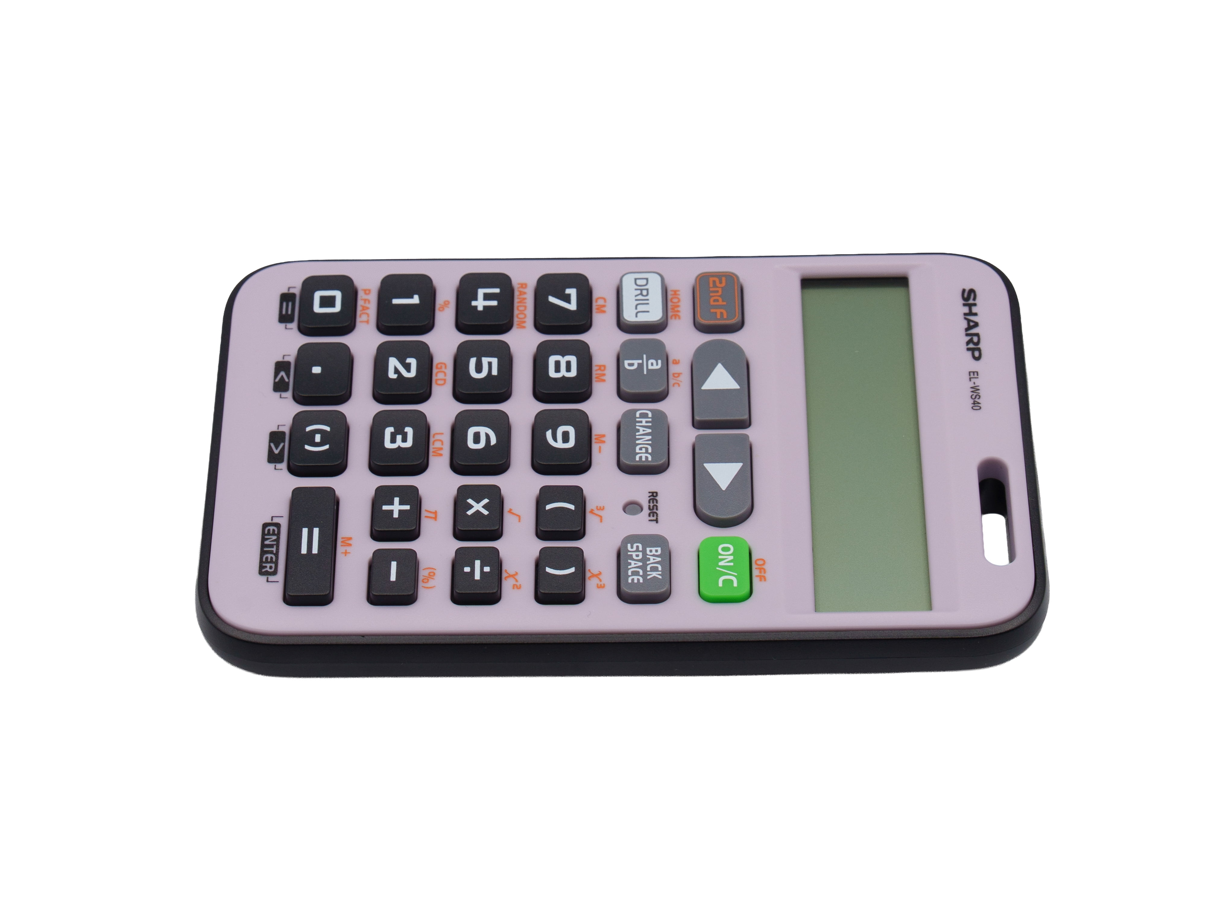 Sharp ELWS40VL WriteView Scientific Calculator for Grades 5–8, 10-Digit Display, Fractions & Drill Functions, Entry-Level School Calculator with Lanyard Hole (Violet), Twin Power Solar/Battery