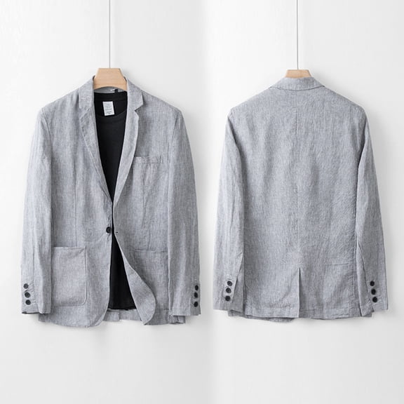 Vedolay Tops for Men Casual Blazer Professional Work Suit Jacket with Pockets,Gray 3XL