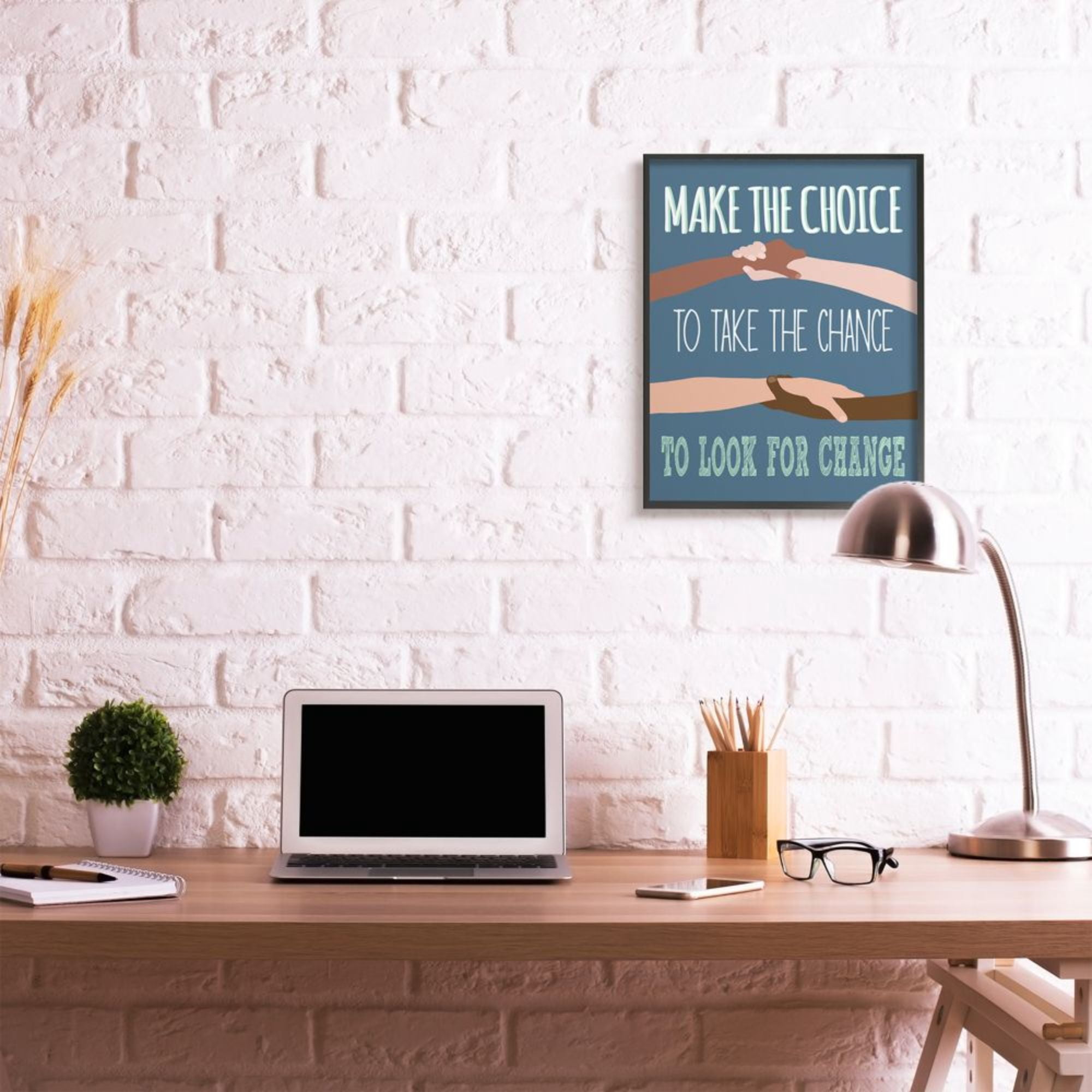 Stupell Industries Look For Change Phrase Diverse Hand Holding Design by Jen Bucheli