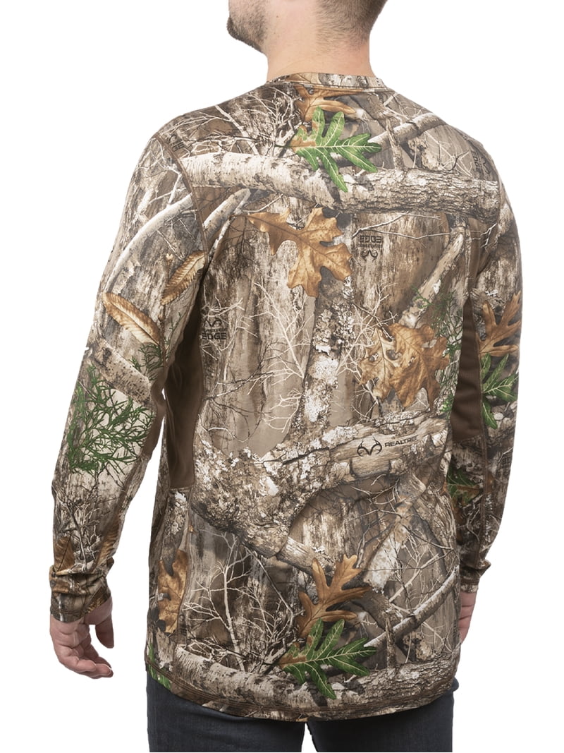 Realtree Men's Edge Long Sleeve Performance Camo Tee Shirt, Up to