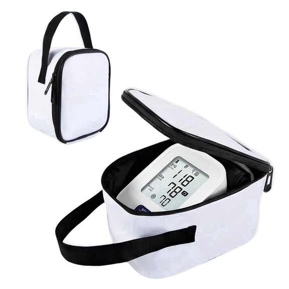 RUIFUU White Blood Pressure Monitor Storage Bag , Portable Travel Organizer Case for Upper Arm & Wrist BP Machine (Bag Only)