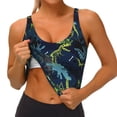 thumbnail image 4 of Xecao Cartoon Dinosaur for Sports Bra with Removable Pads, Crop Tank Top Design, Women's Longline Sports Bra - Non-Wired - Large, 4 of 9