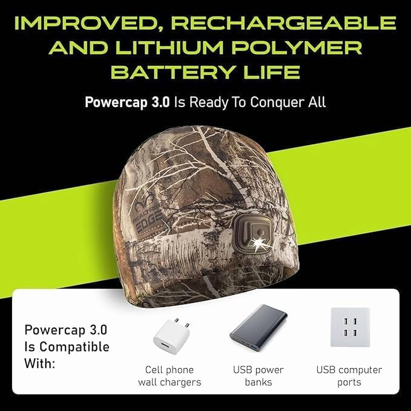 Panther Vision LED Hat Light 2 Pack - POWERCAP 3.0 USB Rechargeable LED Knitted Beanie - IPX4 Water Resistance - 150 Lumens (US, Alpha, One Size, Black/Black)