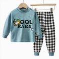 thumbnail image 4 of HCNTES Toddler Boy Pajamas Sleepwear Outfits Set Cute Soft Long Sleeves Top and Casual Pants Sweatsuit 2 Piece Fall Winter Clothing Set for Kids, 4 of 4