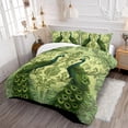 thumbnail image 2 of Housse de Couette Paon Simple Lignes Géométriques Housse de Couette Rayée Oiseau Literie, 2 of 6