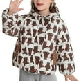 thumbnail image 4 of Ruyang Kids Cute Bear Puffer Jackets Little Boys Girls Floral Graphic Hooded Down Coat Winter Padded Warm Cotton Outwear, 4 of 5