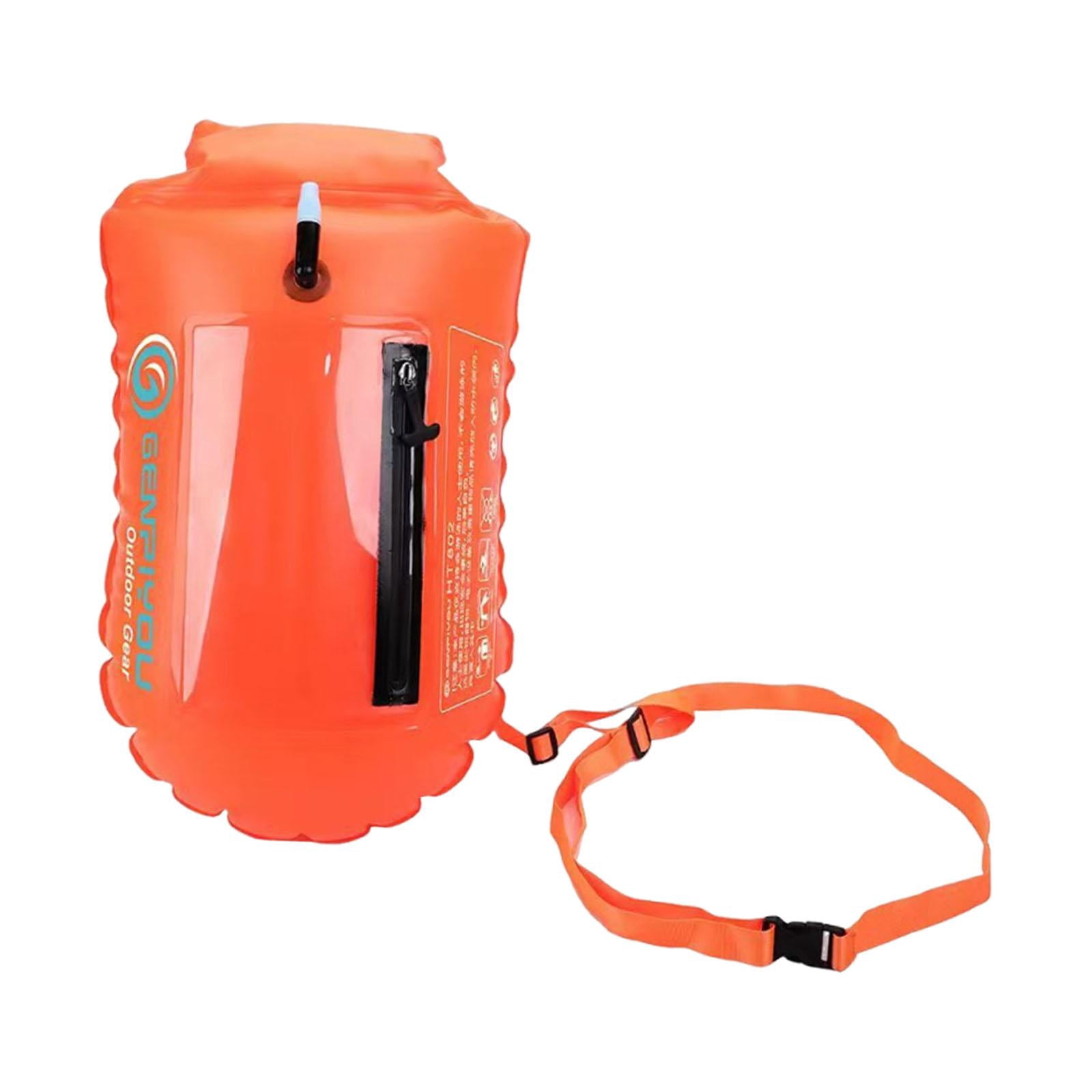 harayaa Swim Bouy Accessory Large Capacity PVC Sturdy Swimming Inflatable Waterproof Bag Orange