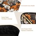thumbnail image 5 of FORMRS Makeup Bag Travel Cosmetic Organizer for Women Fold Flat Zipper Pouch with Handle, Black Plaid Floral, 5 of 8