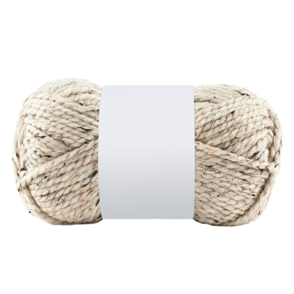 Thick Quick Yarn by Wool-Ease, Super Bulky Knitting Crochet Yarn, 6 oz 106 yd, Acrylic Wool Rayon Blend, Oatmeal White