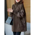 thumbnail image 1 of Nuevo suéter de mujer Otoño Invierno Nuevo suéter de cuello alto de manga larga Tops de moda coreana Ropa casual suelta para mujer Pulóveres, 1 of 5