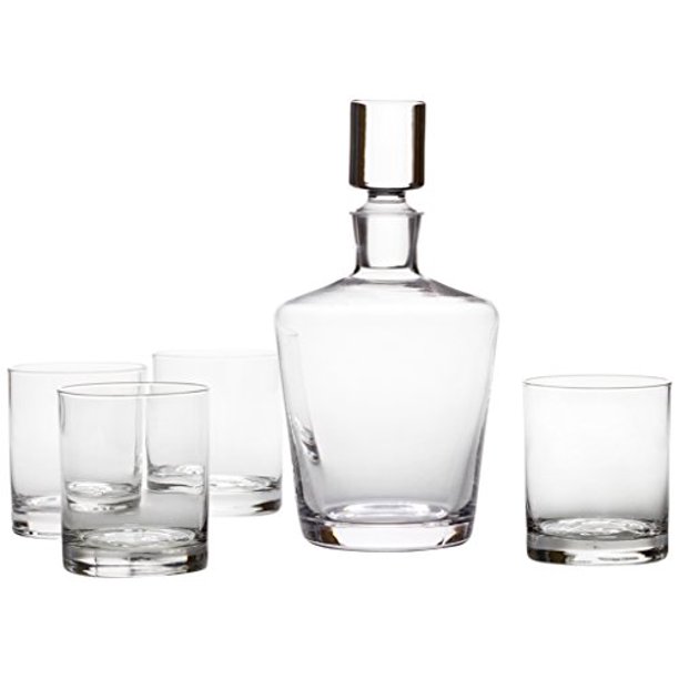 Mikasa (5 Piece) Donovan Leadfree Crystal Glass Decanter Set with