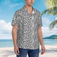 thumbnail image 3 of Sikiie Weave Geometric Print Men's Hawaiian Shirt, Summer Beach Button Pocket Short Sleeve T-Shirt,Medium, 3 of 7